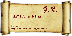 Fülöp Nina névjegykártya