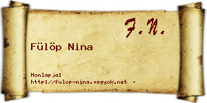 Fülöp Nina névjegykártya
