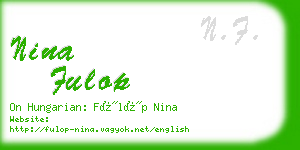 nina fulop business card